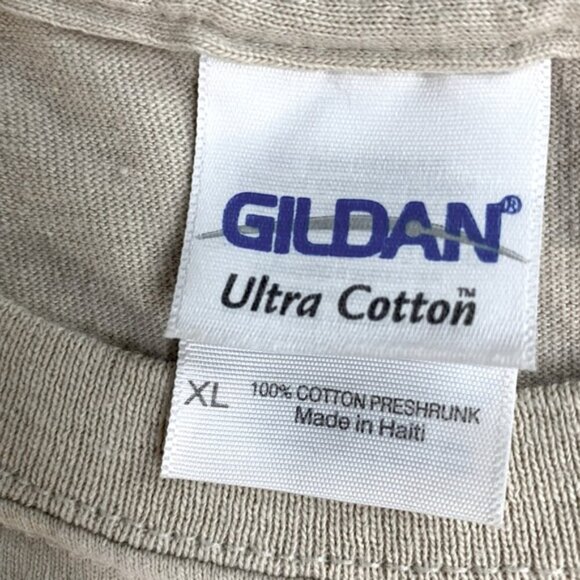 Vintage Gildan Beige Cotton Embroidered Fort Myers Florida T Shirt XL - Picture 4 of 14